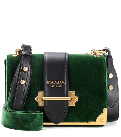 dark green prada side bag|Prada green sling bag.